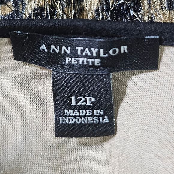 ANN TAYLOR Animal Print Feather Top - Size 12P - Picture 9 of 10